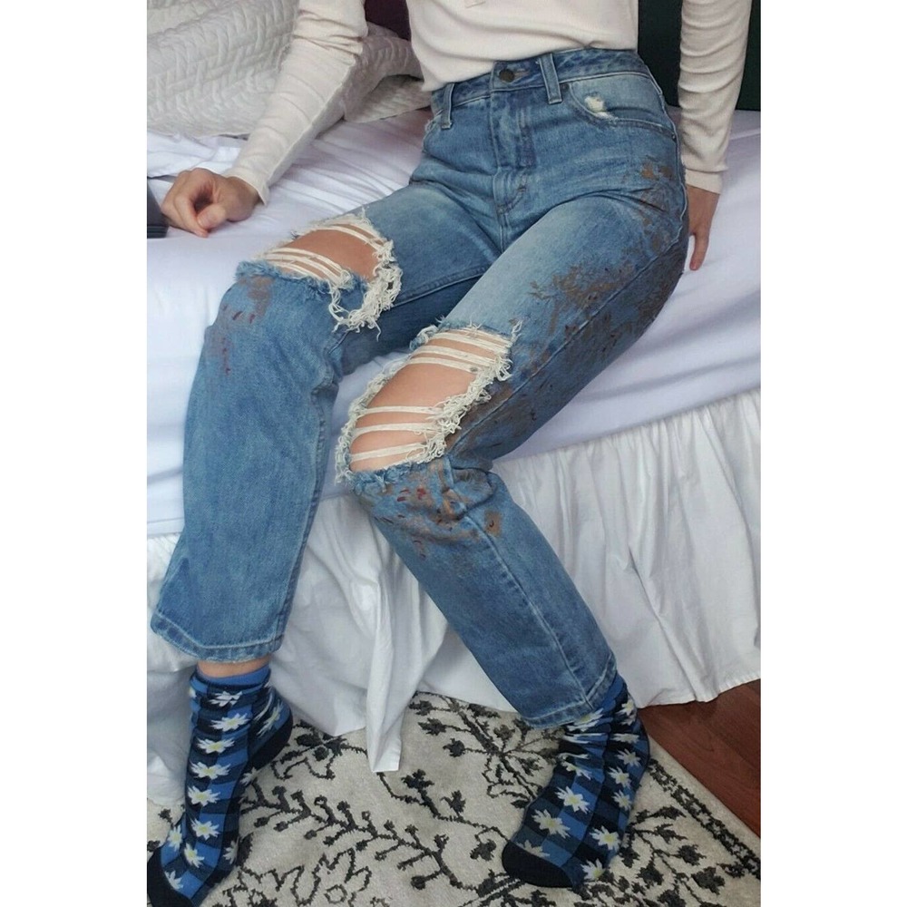 Free People Gold Stencil Boyfriend Fit Jeans-25